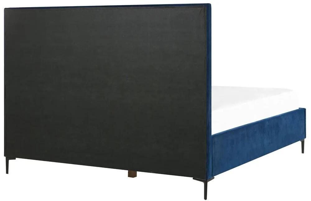 Zamatový nábytok do spálne 180 x 200 cm modrý SEZANNE Beliani