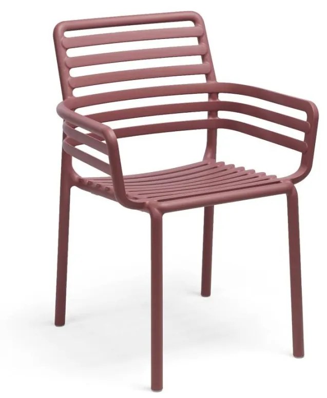 DOGA ARMCHAIR záhradná stolička s podrúčkami marsala