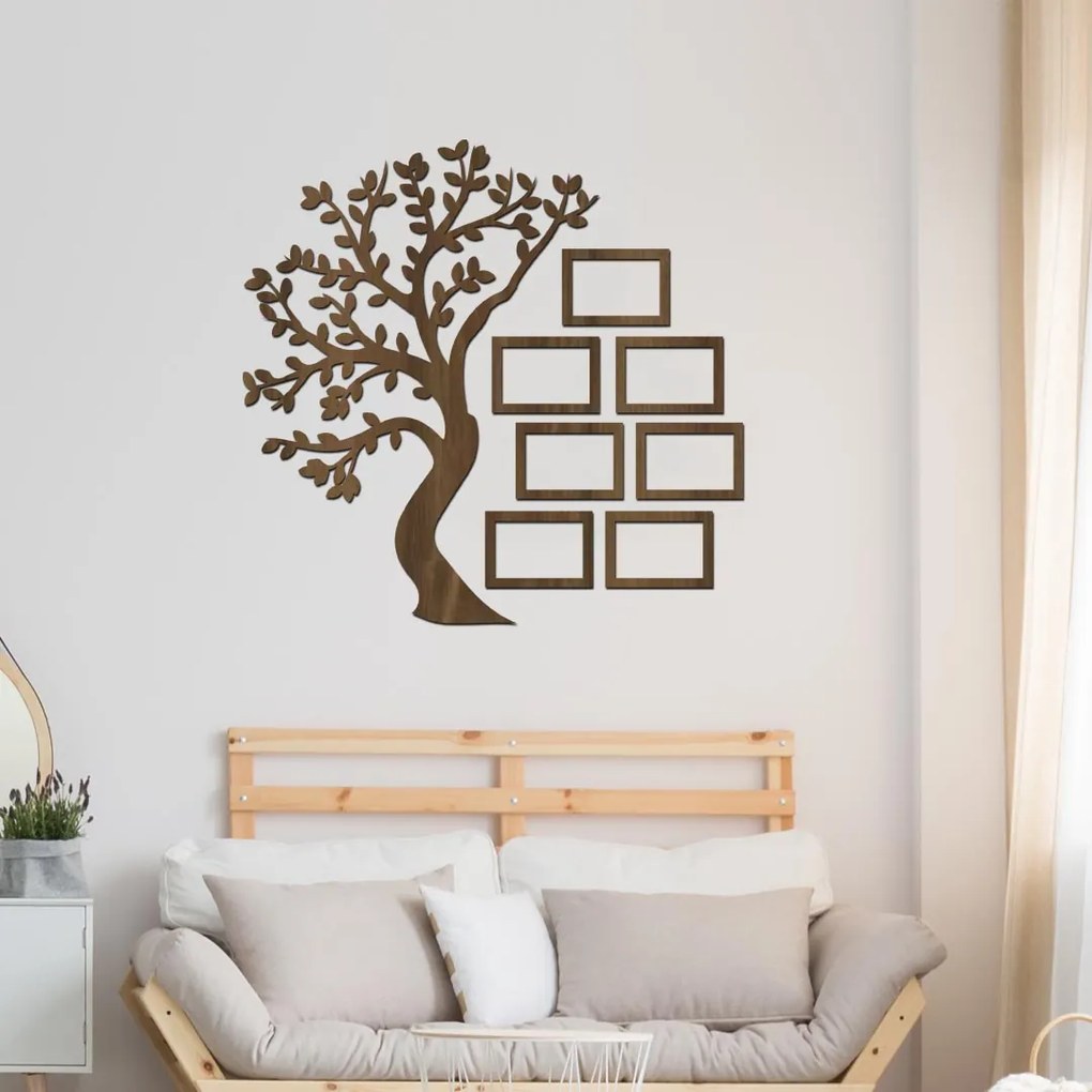 drevo zivota Drevený rodostrom so 7 fotorámikmi Farebný vzor: Biela, Veľkosť fotoramčiků: 50x70