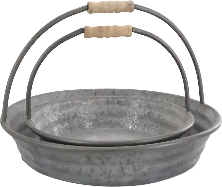2ks plechový antik podnos Old French - 34*17*8 cm
