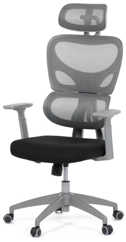 Kancelárska stolička KA-K2081 GREY, sivá sieťovina, šedý plast