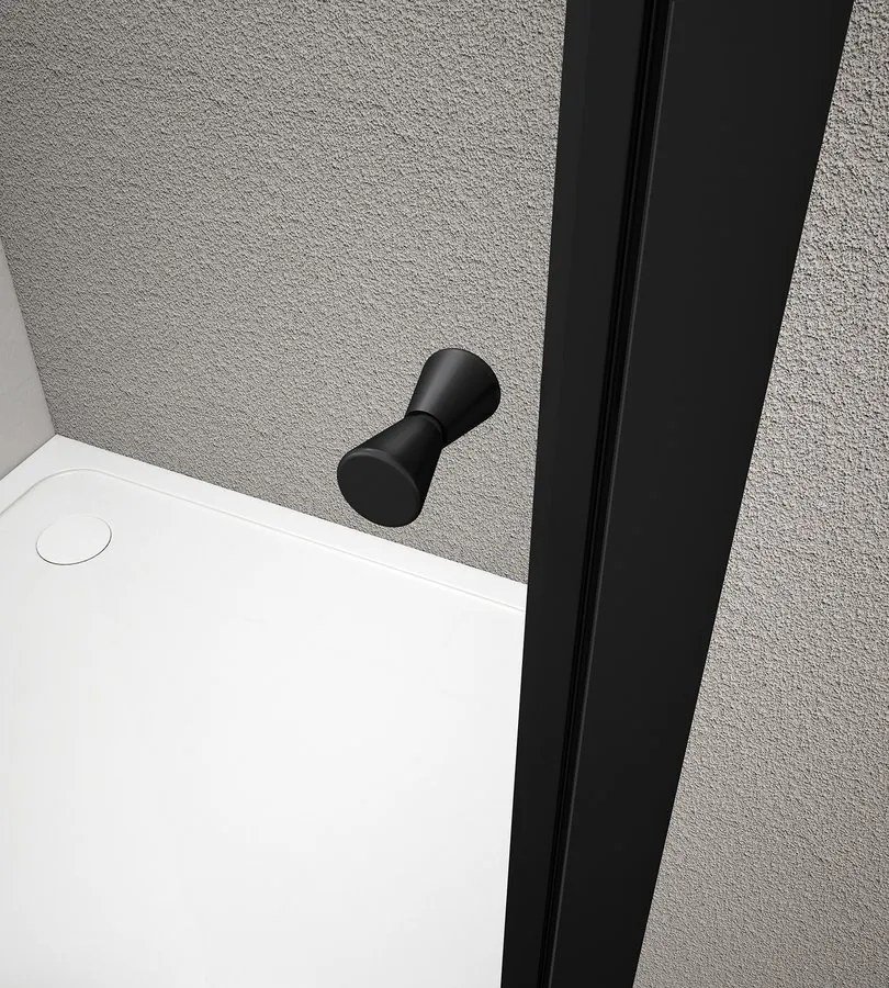 Aqualine Aqualine, AGGA BLACK štvorcová sprchová zástena 800x800mm, číre sklo, BLF808