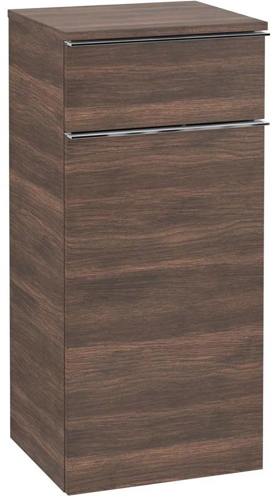 VILLEROY &amp; BOCH Venticello závesná bočná skrinka nízka, 1 dvierka + 1 zásuvka, pánty vpravo, 404 x 372 x 866 mm, Arizona Oak, A95011VH