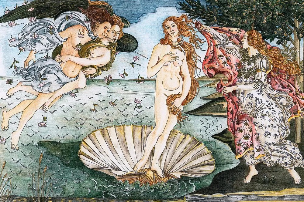 Tapeta reprodukcia Zrodenie Venuše - Sandro Botticelli