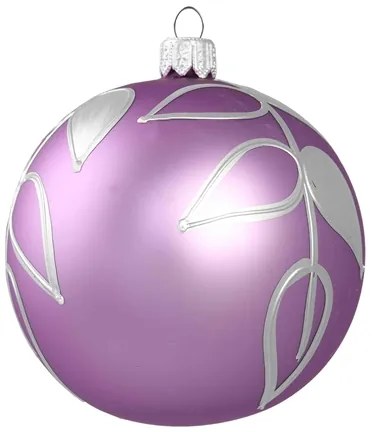 Vianočná banka fialová so striebornými listami