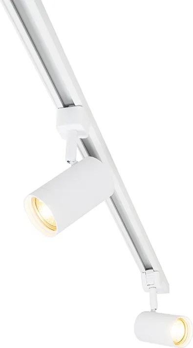 Moderný biely 1-fázový koľajnicový systém s 5 reflektormi - Iconic Jeana