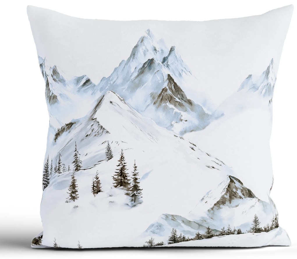Vianočná bavlnená obliečka na vankúšik Renforcé 40 × 40 cm - Hory