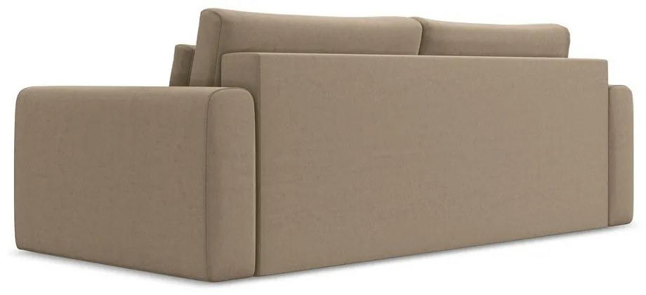 Svetlohnedá zamatová rozkladacia/s úložným priestorom pohovka 238 cm Kapua – Makamii