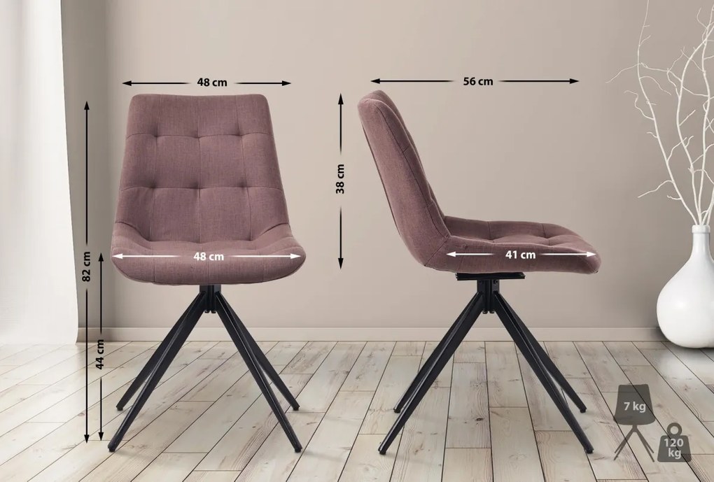 Jedálenská stolička Merna - látka - Sivo hnedá (Taupe)