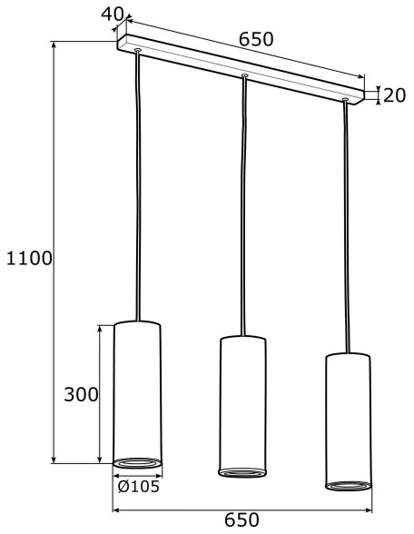 Argon 1486 - Luster na lanku LINEA 3xE27/15W/230V mosadz/čierna