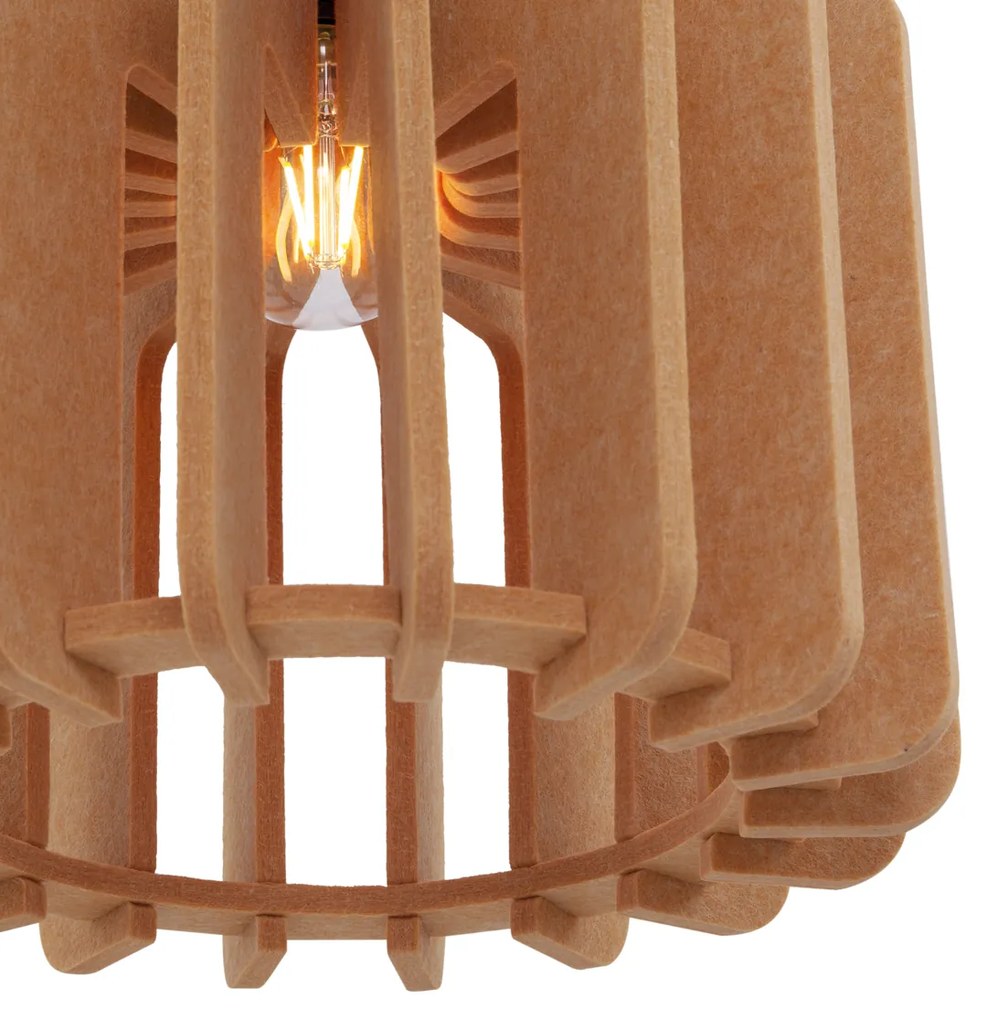 Retro závesná lampa čierna s oranžovou 3-svetlá - Felt