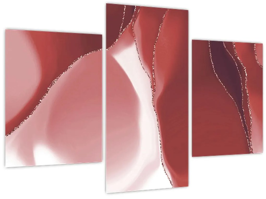 Obraz - Červená abstraktná kvetina N⁰3 (90x60 cm)