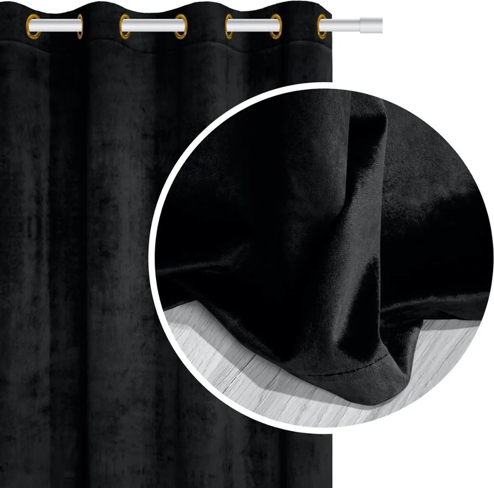 Velúrový záves SOFT VELVET čierny 140x250 cm