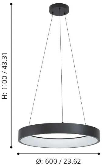 Eglo 900068 - LED RGBW Stmievateľný luster na lanku MARGHERA-Z LED/26W/230V