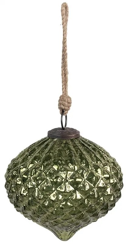 Zelená sklenená vianočná ozdoba L - Ø 15*15 cm