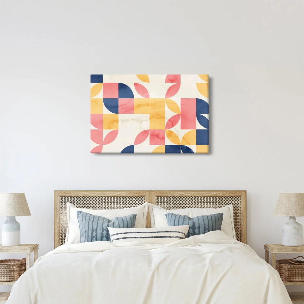 Obraz - Abstrakcia s retro vzormi (90x60 cm)