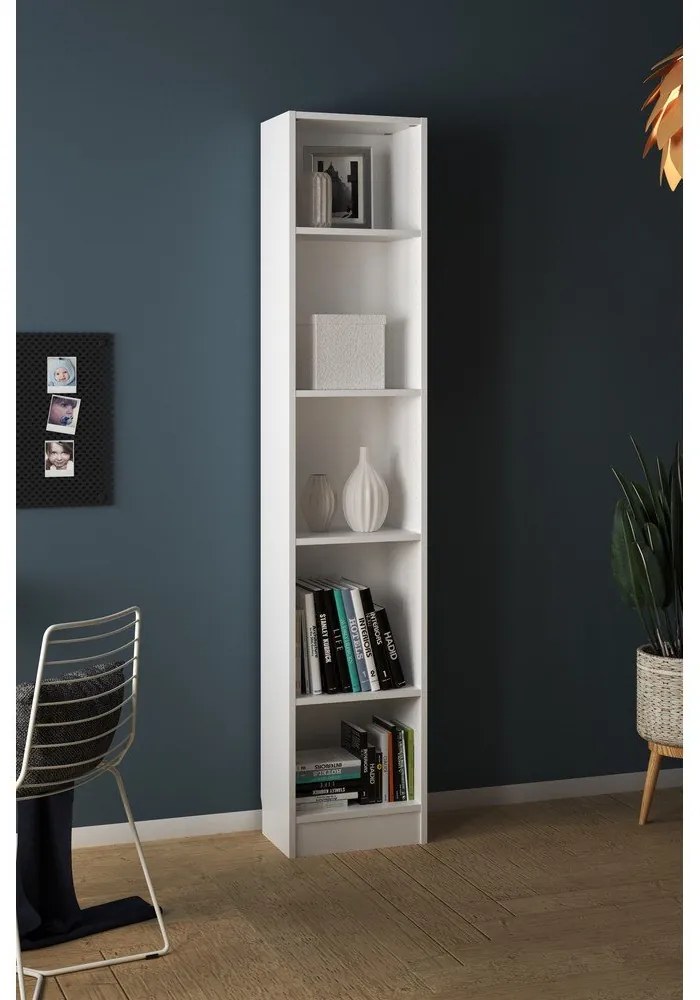 Biela knižnica Tvilum Basic, 41 x 203 cm