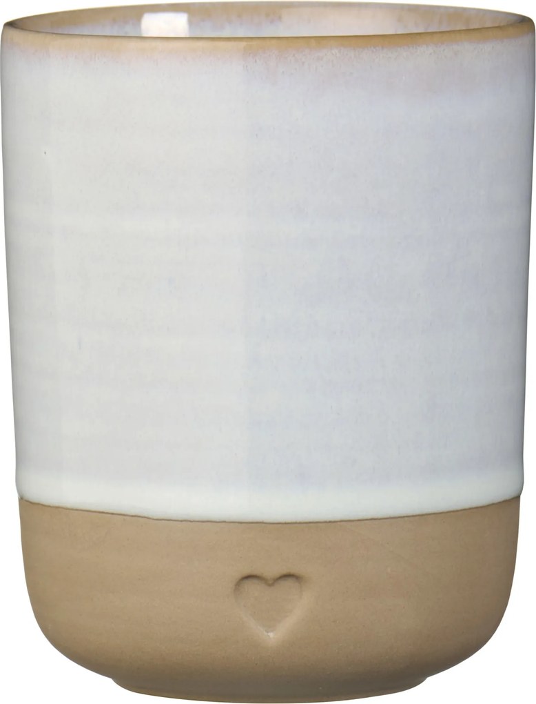Ib Laursen Kameninový hrnček Heart White Matt 190 ml