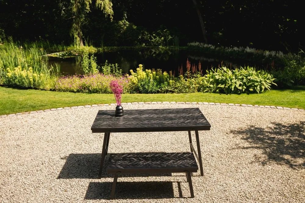 BAZAR BIZAR The Herringbone Bench - Black - 110 lavica