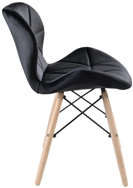 Jedálenská stolička MURET zamatová, čierna