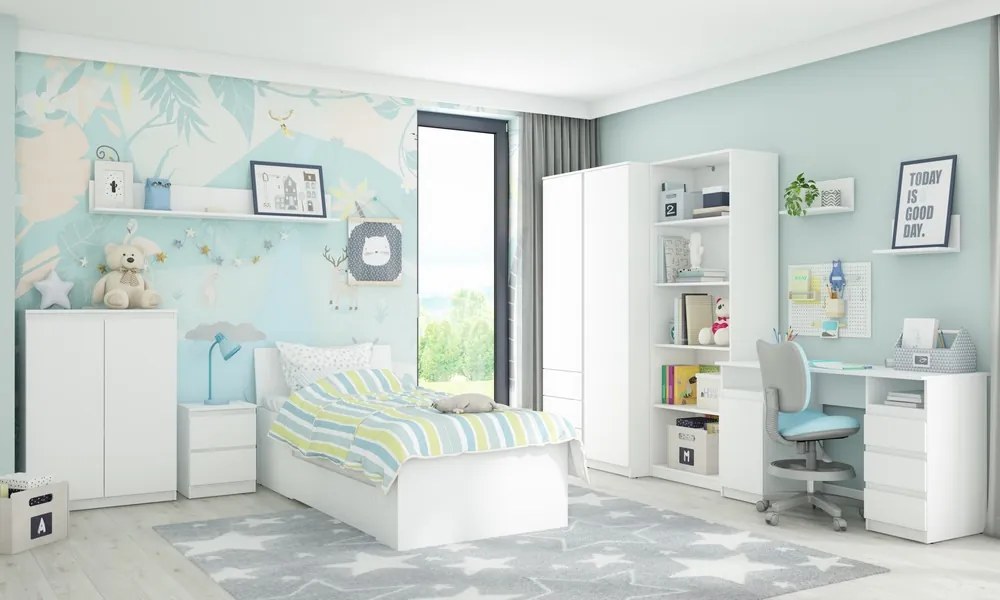 Šatníková skriňa Carlos, biela, 100 cm