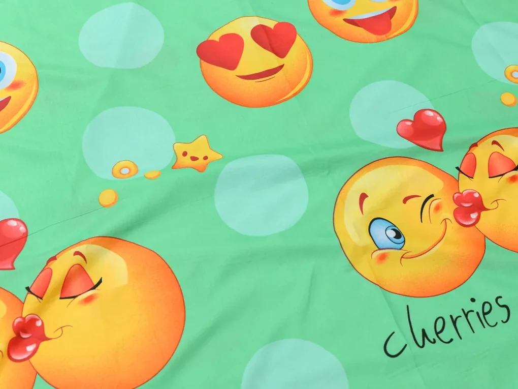 Obliečky z mikrovlákna EMOJI zelené Rozmer obliečky: 70 x 90 cm | 140 x 200 cm