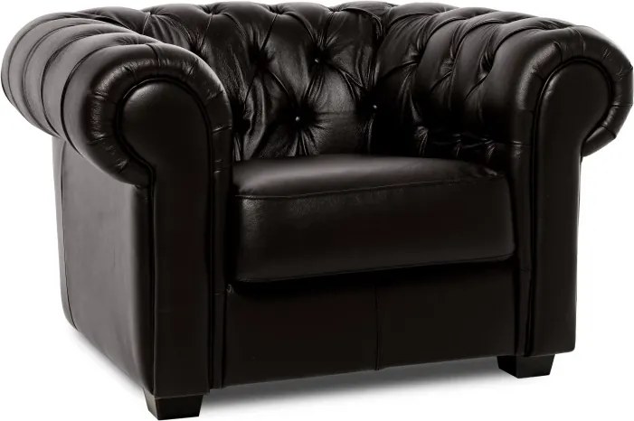 Kožené kreslo CHESTERFIELD, sivá (Rimini)