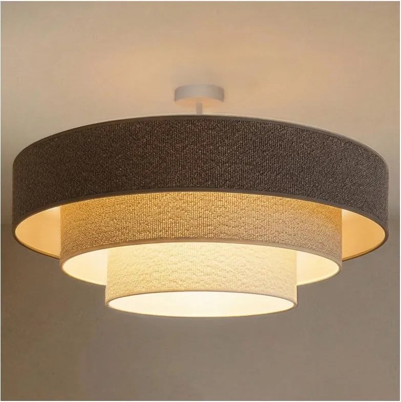 Brilagi - Prisadený luster LUNETA 3xE27/60W/230V pr. 80 cm sivá/krémová/biela