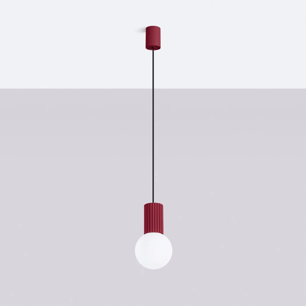 Závesné svietidlo Halo, 1x biele sklenené tienidlo, bo