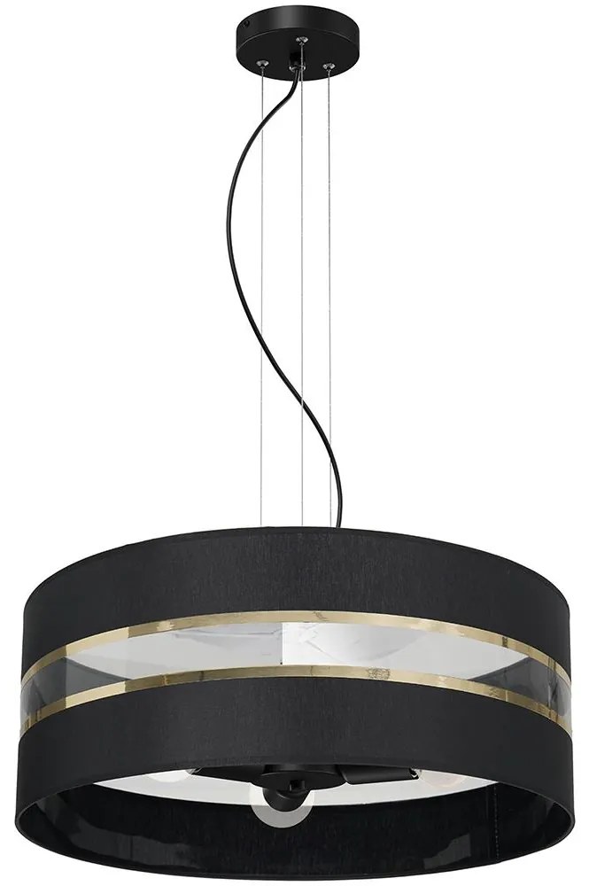 Luster na lanku ULTIMO 3xE27/60W/230V čierna