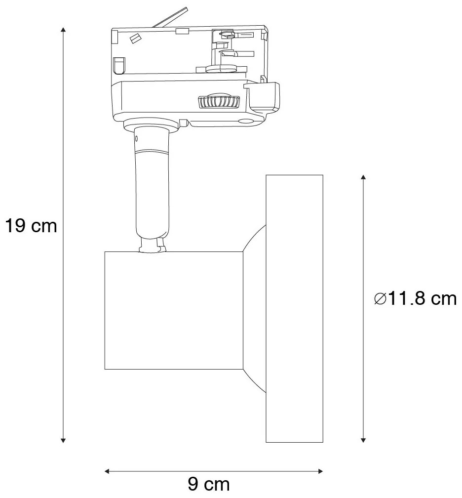 Moderné 3-fázové koľajnicové bodové svetlo čierne AR111 - Jeany