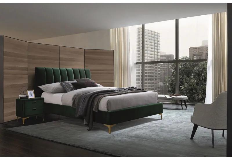 Manželská posteľ 160x200 cm Marnie (zelená). Vlastná spoľahlivá doprava až k Vám domov. 1050518