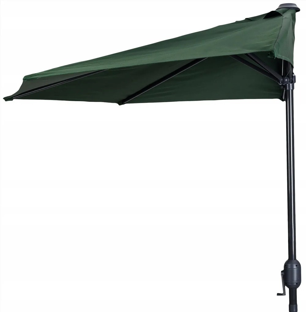 Polkruhový záhradný slnečník Liver 270 cm zelený