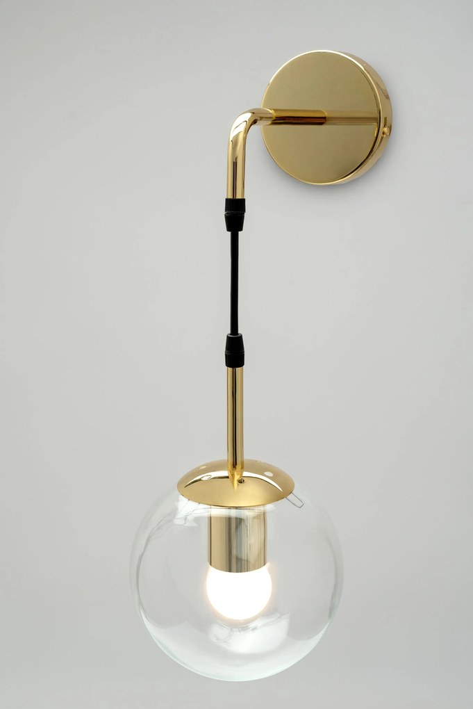 Toolight - nástenná sklenená lampa E27 60W APP685-1W, zlatá, OSW-00095
