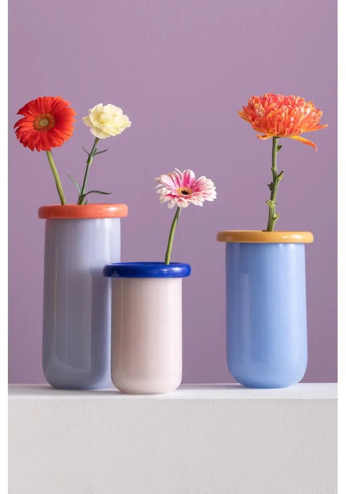 Modrá sklenená váza (výška 25 cm) Plegado – PT LIVING