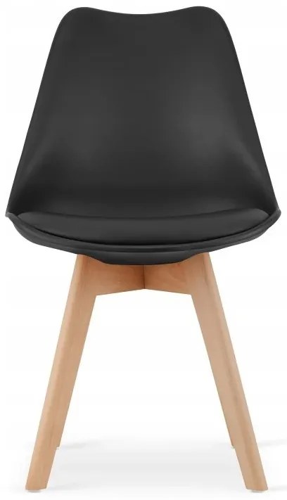 Jedálenská zostava TODI 80cm okrúhly stolový set biely+ 4 stoličky MARK čierne
