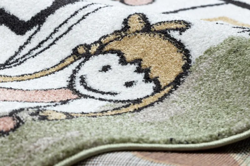 Dywany Łuszczów, Detský kusový koberec Fun Hop green, 140x190, viacfarebná, detská izba