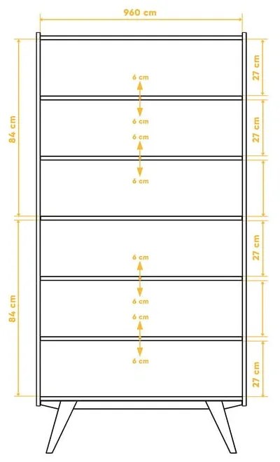 Knižnica z dubového dreva 100x200 cm Retro - The Beds