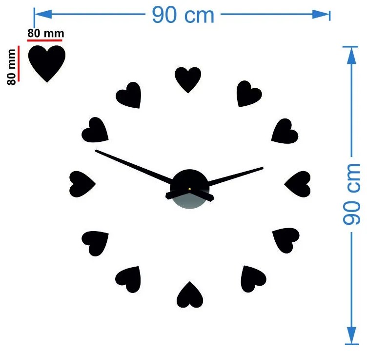 Veľké nástenné hodiny s motívom srdca I SENTOP 12S051