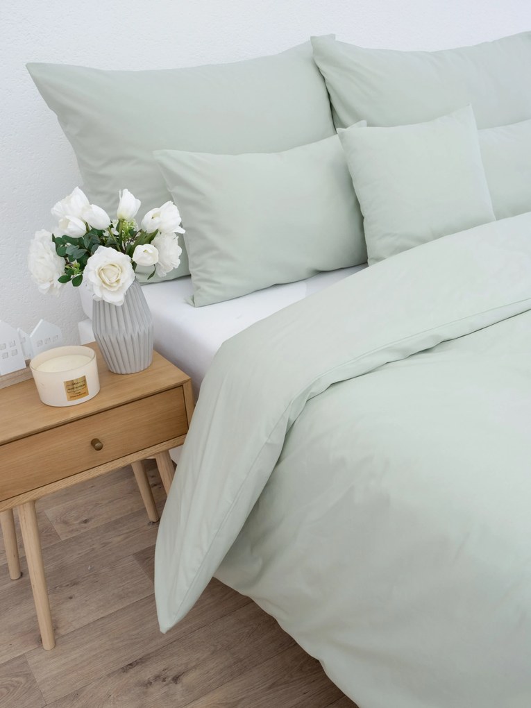 Francúzske bavlnené obliečky Renforcé - Jasmine šalviová