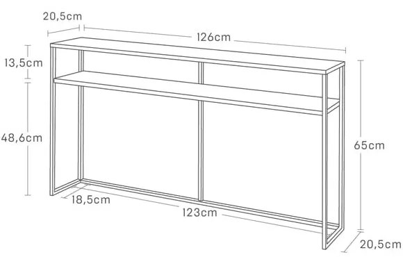 Konzolový stolík v čiernej a tmavo hnedej farbe v dekore jaseňa 20,5x126 cm Tower – YAMAZAKI