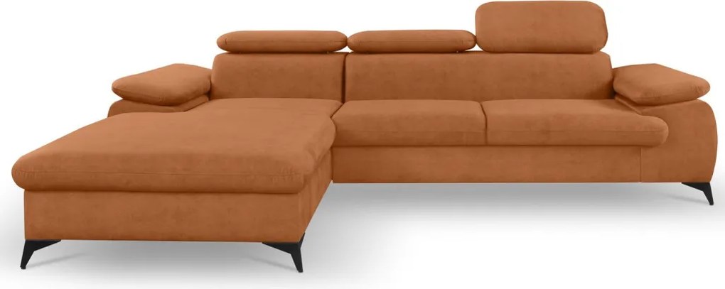 Rohová sedacia súprava Scala, hrdzavá látka, ľavý roh