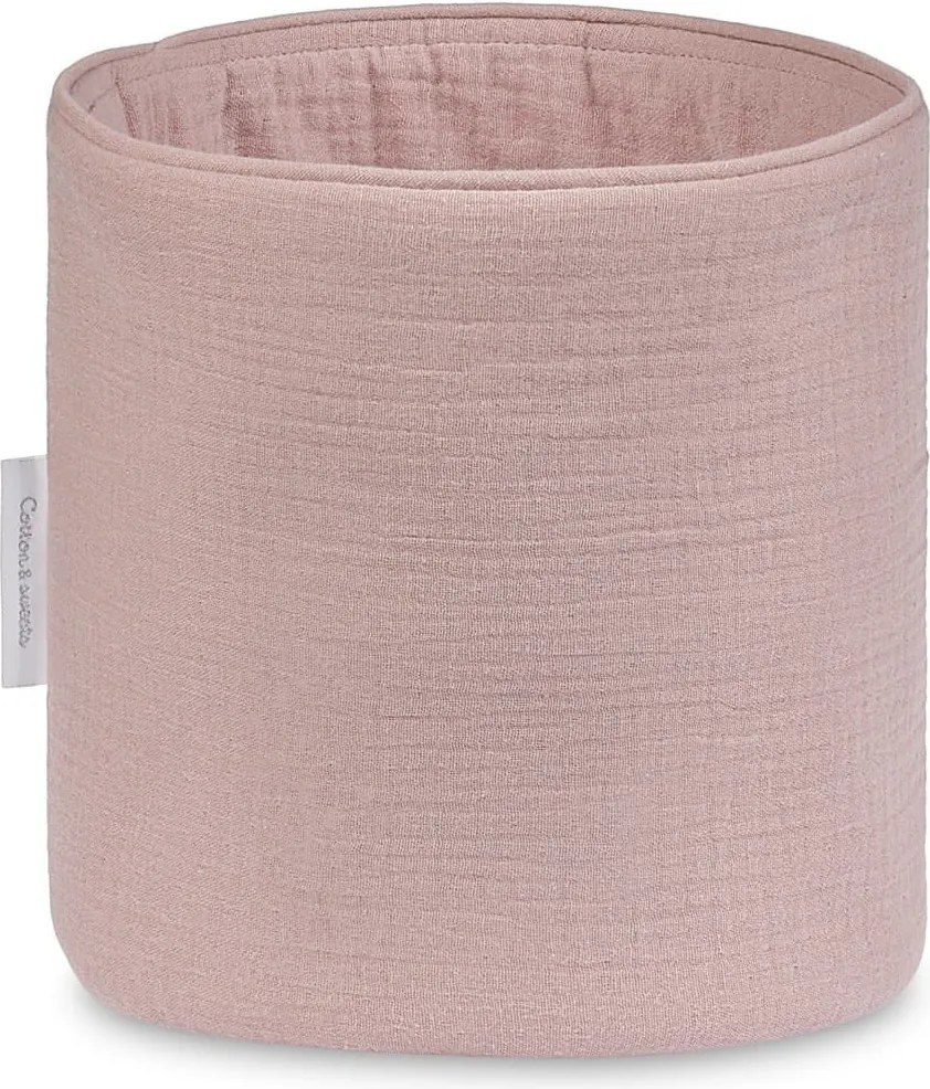 Mušelínový úložný košík ružová