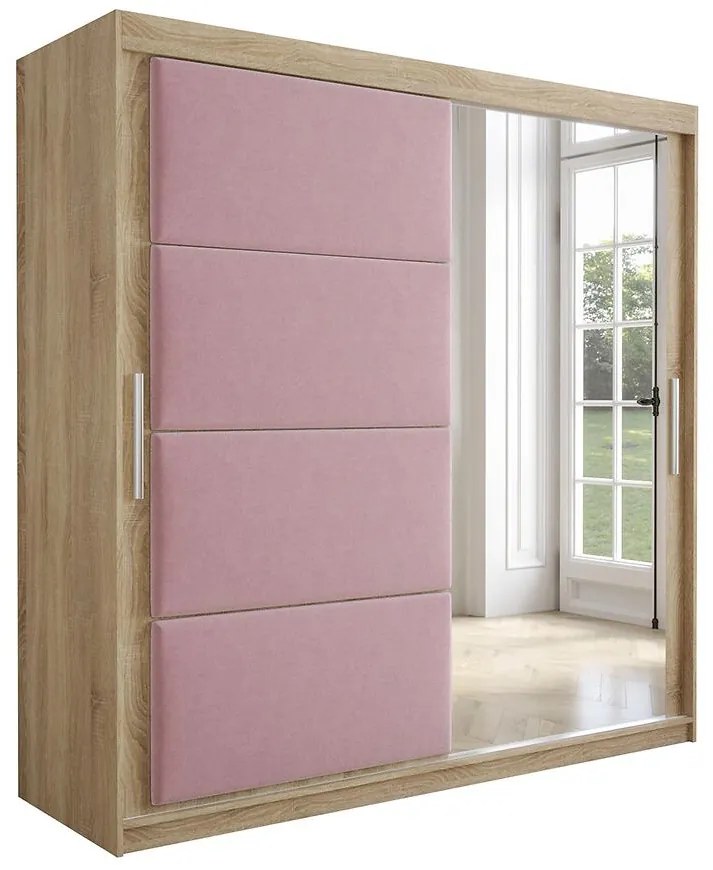 Skriňa Tapi 200 Dub Sonoma/Ružová