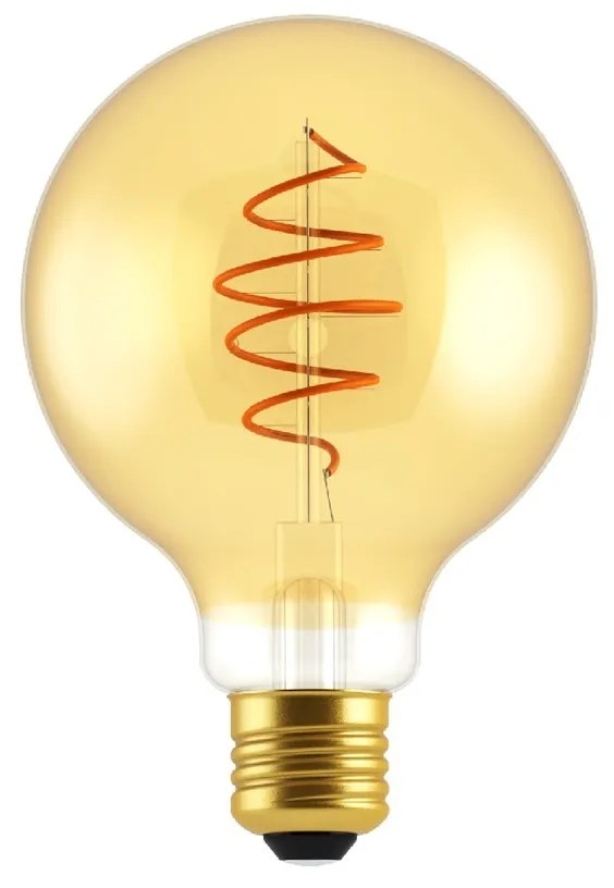 NORDLUX Stmievateľná LED žiarovka DECO, E27, G95, 5W, 250lm, 2000K, teplá biela, zlatá