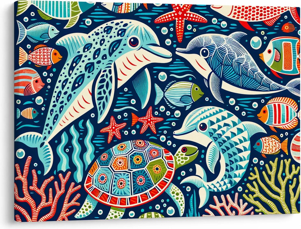 Obraz – Kreslené vodné zvieratká (70x50 cm)