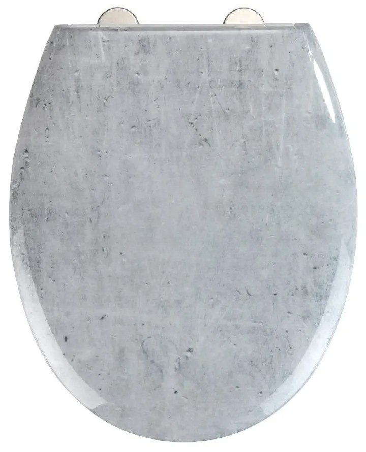 WC sedadlo s jednoduchým zatváraním Wenko Easy Concrete, 44,5 × 37 cm