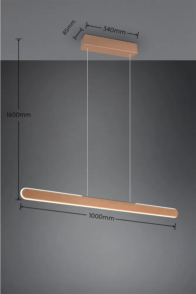 Hnedé LED závesné svietidlo Helios - Trio