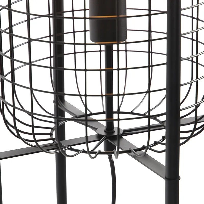 Priemyselná stojaca lampa čierna - Bliss Vefa