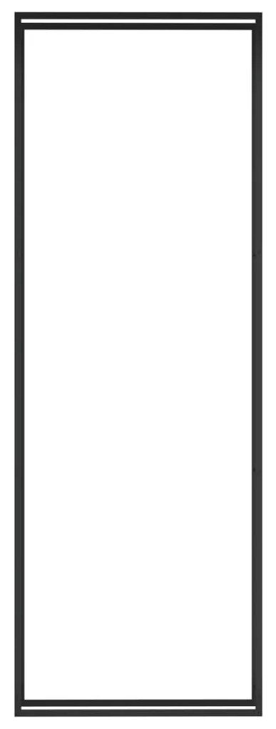 Stojan na krbové drevo matný čierny 110x28x312 cm oceľ